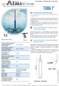 Fiche technique d�tecteur de niveau TUBA 1''