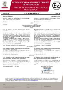 ATEX certificat