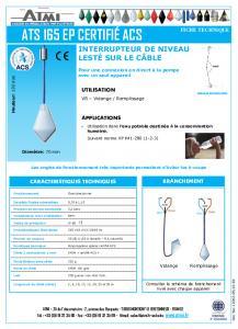 Fiche technique ATS 165 EP