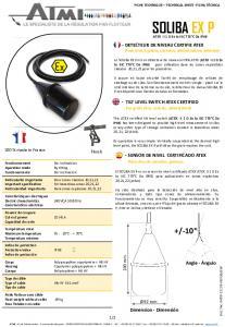 Fiche technique dtecteur de niveau SOLIBA EX P