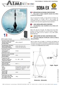 Fiche technique r�gulateur SOBA EX certifi� ATEX