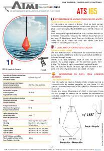 Fiche technique interrupteur de niveau ATS 165