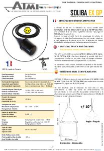Fiche technique d�tecteur de niveau SOLIBA EX GP