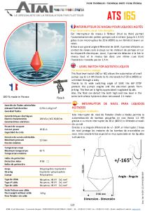 Interrupteur de niveau � flotteur ATS 165