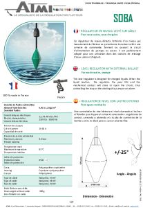 Fiche technique r�gulateur de niveau SOBA SMALL