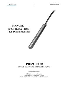 Fiche technique - Sonde hydrostatique PIEZO FOR