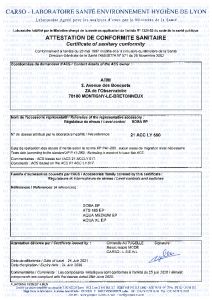 Certificat ACS 2021-2026 - ATMI