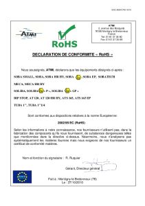 D�claration de conformit� RoHS