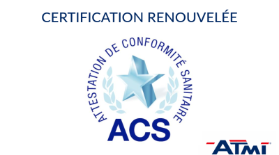 Renouvellement Certification ACS des D�tecteurs de Niveau Eau Potable d'ATMI