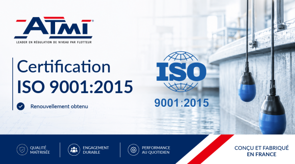 Certification ISO 9001 renouvel&eacute;e pour ATMI 